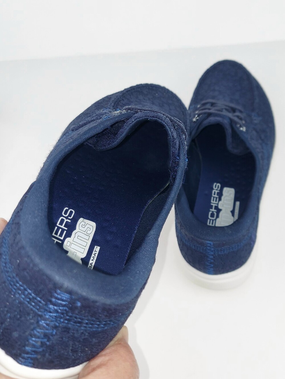 Skechers Slip-ins Hands Free Leilani Navy Lace Boat Shoe Sneakers 9 - Picture 7 of 14